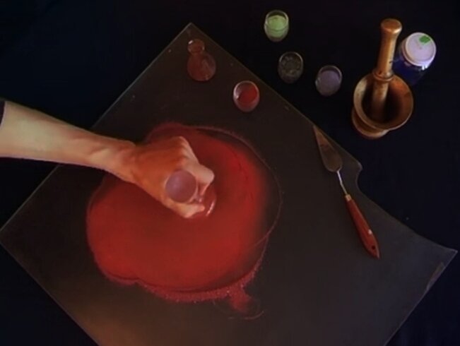 Подготовка красок к написанию иконы