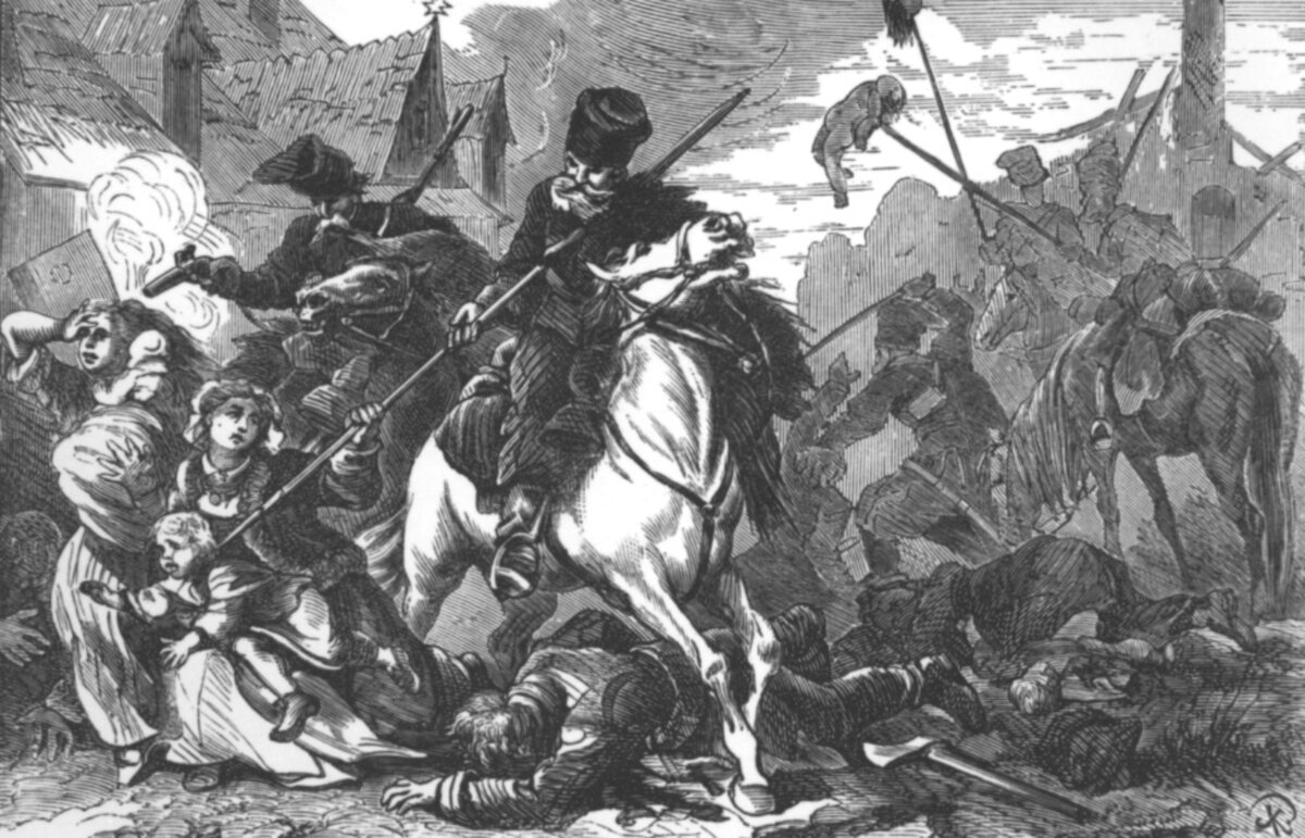 Резня в Праге. Польская гравюра