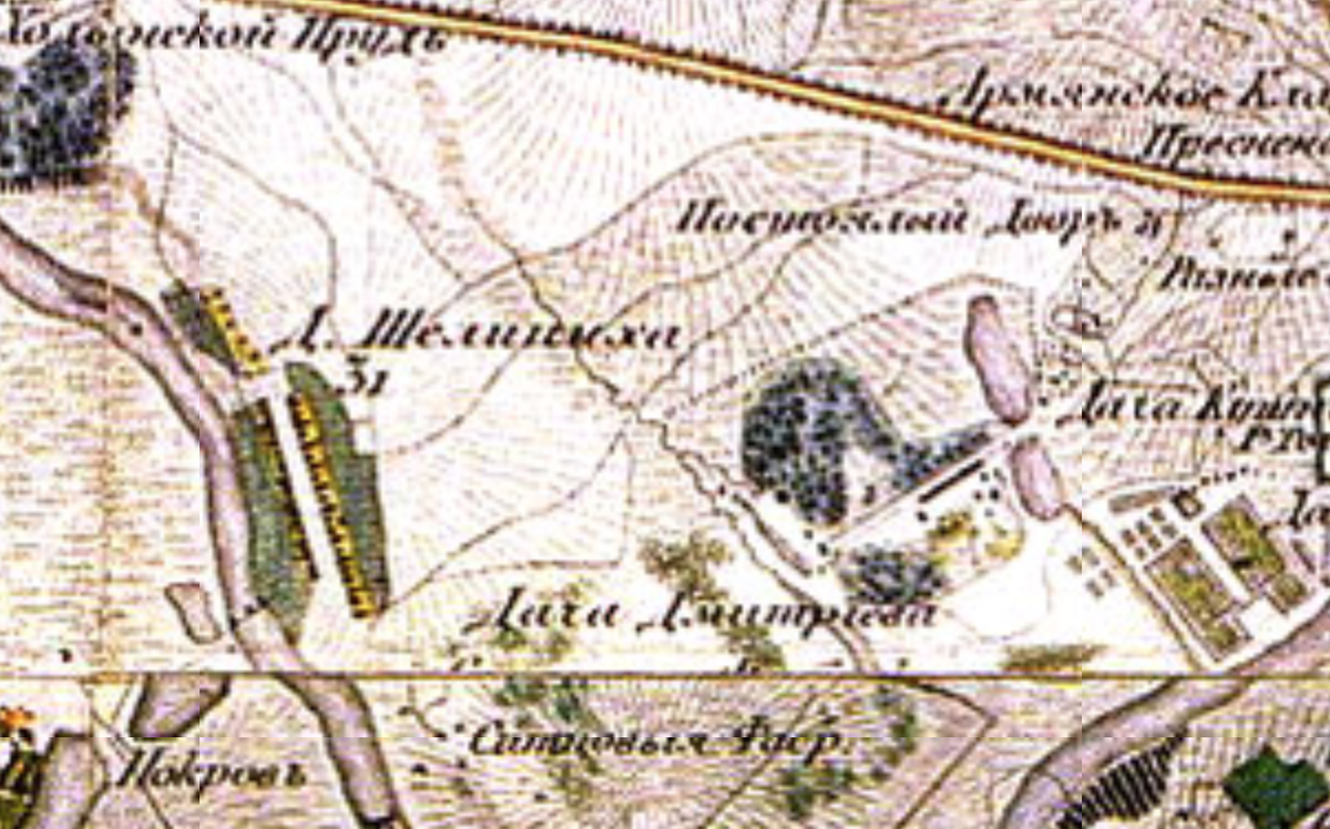 1818 год. Топографическая карта окружности Москвы.