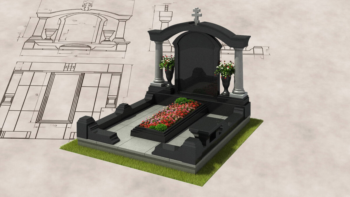Работы по благоустройству захоронения могут занять несколько лет. 3D-макет памятника используется, чтобы последовательно заниматься обустройством участка.