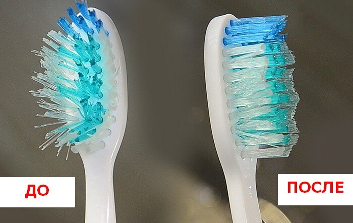 Старая зубная щётка снова, как новая.
