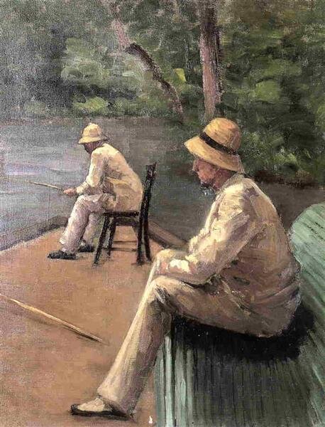Fishermen on the Banks of the Yerres, Gustave Caillebotte , 1876