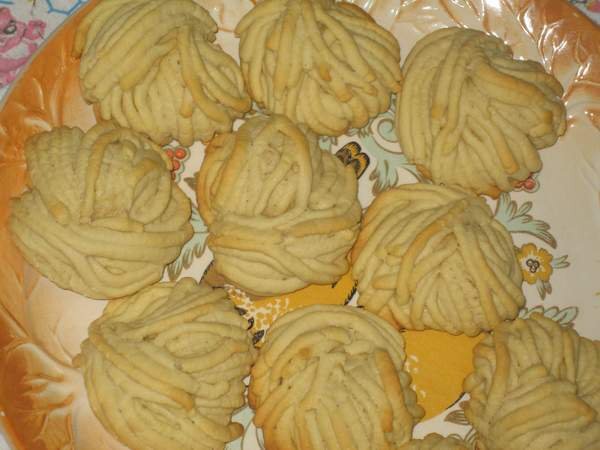Домашнее песочное печенье через мясорубку «Хризантема»