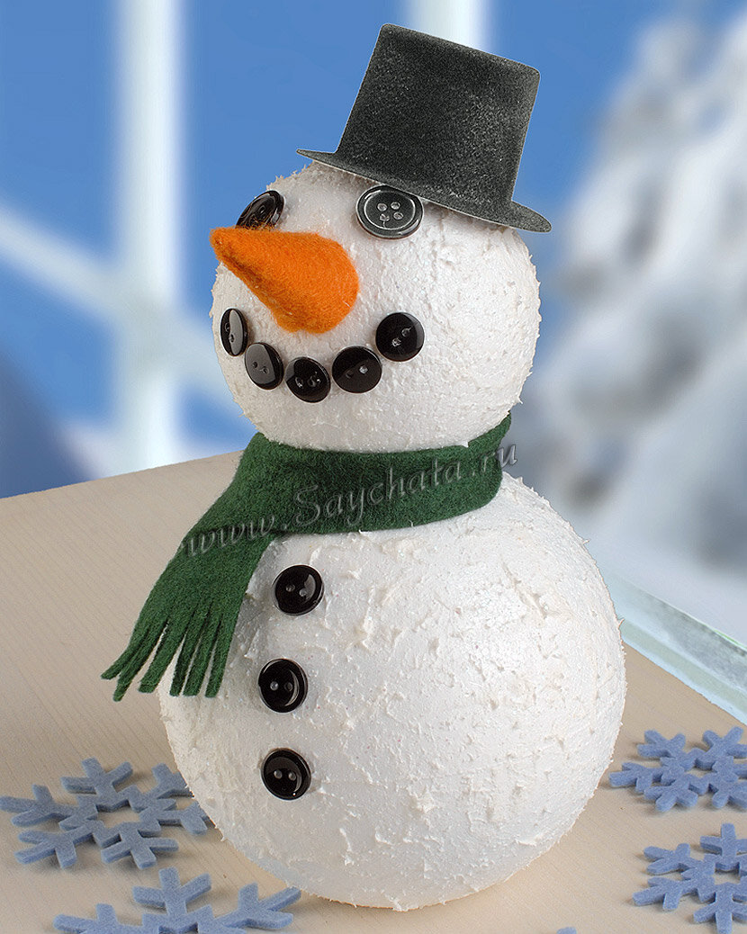 Воздушный Снеговик из воздушных шаров и ниток