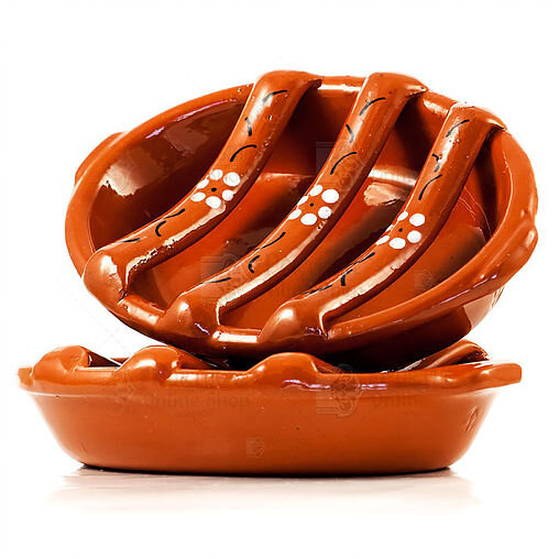  Терракота под слоем прозрачной глазури.
Источник фото: http://www.theportugalonlineshop.com/handmade-barbecue-chorizo-sausage-terracotta-cooker-clay-pottery