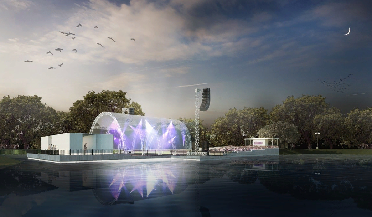 Зеленый театр ВДНХ. Сцена на воде