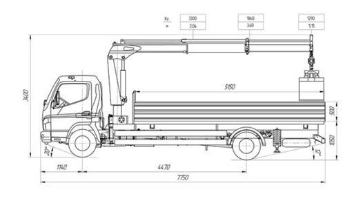 Структурная схема манипулятора Mitsubishi Fuso Canter (источник изображения: tt-snab.ru)