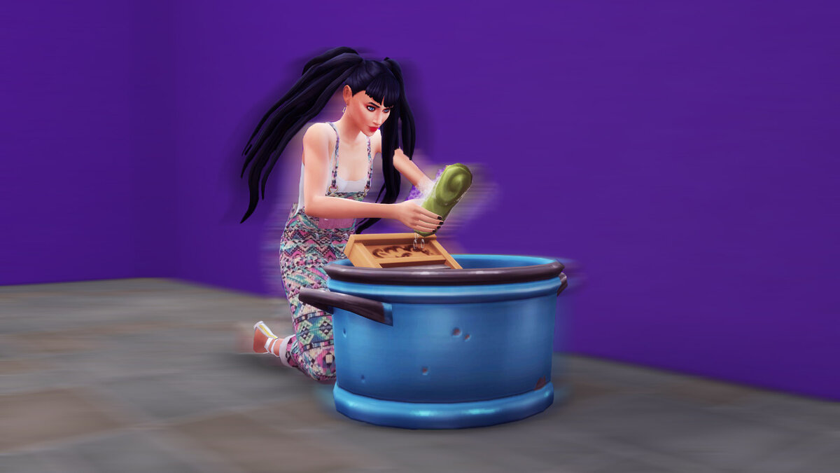 Цири за стиркой.