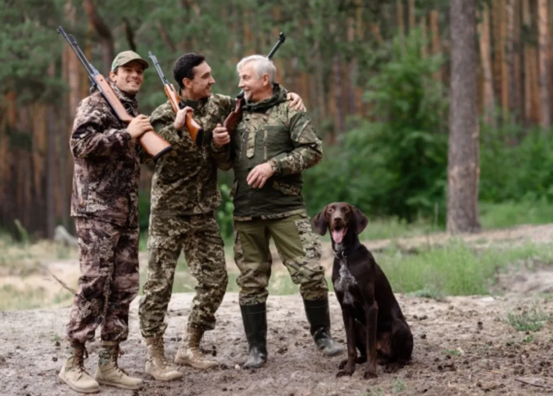 Счастливый охотник. Радостный охотник. Папа охотник.