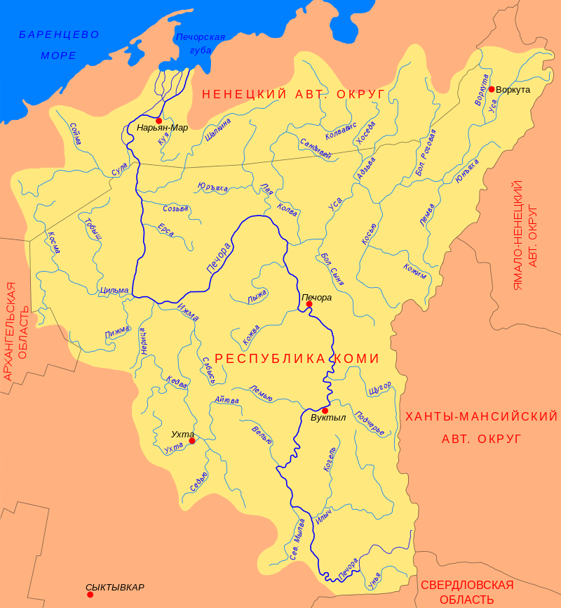 Печора карта россии