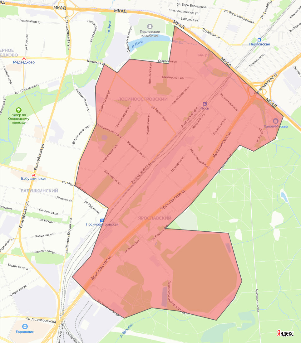 Район на северо-востоке Москвы, расположенный вдоль Ярославского шоссе и железной дороги Ярославского направления. Район отличается современным жилфондом и обилием строящихся проектов