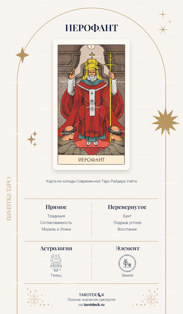 Карта верховный жрец таро значение