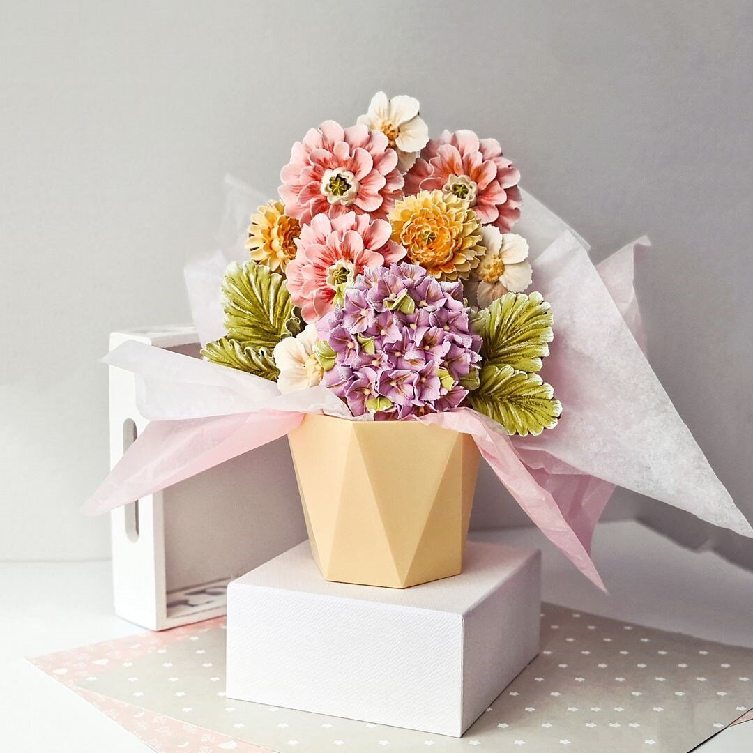 Букет из имбирных пряников в кашпо