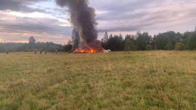    В Тверской области разбился самолёт Пригожина