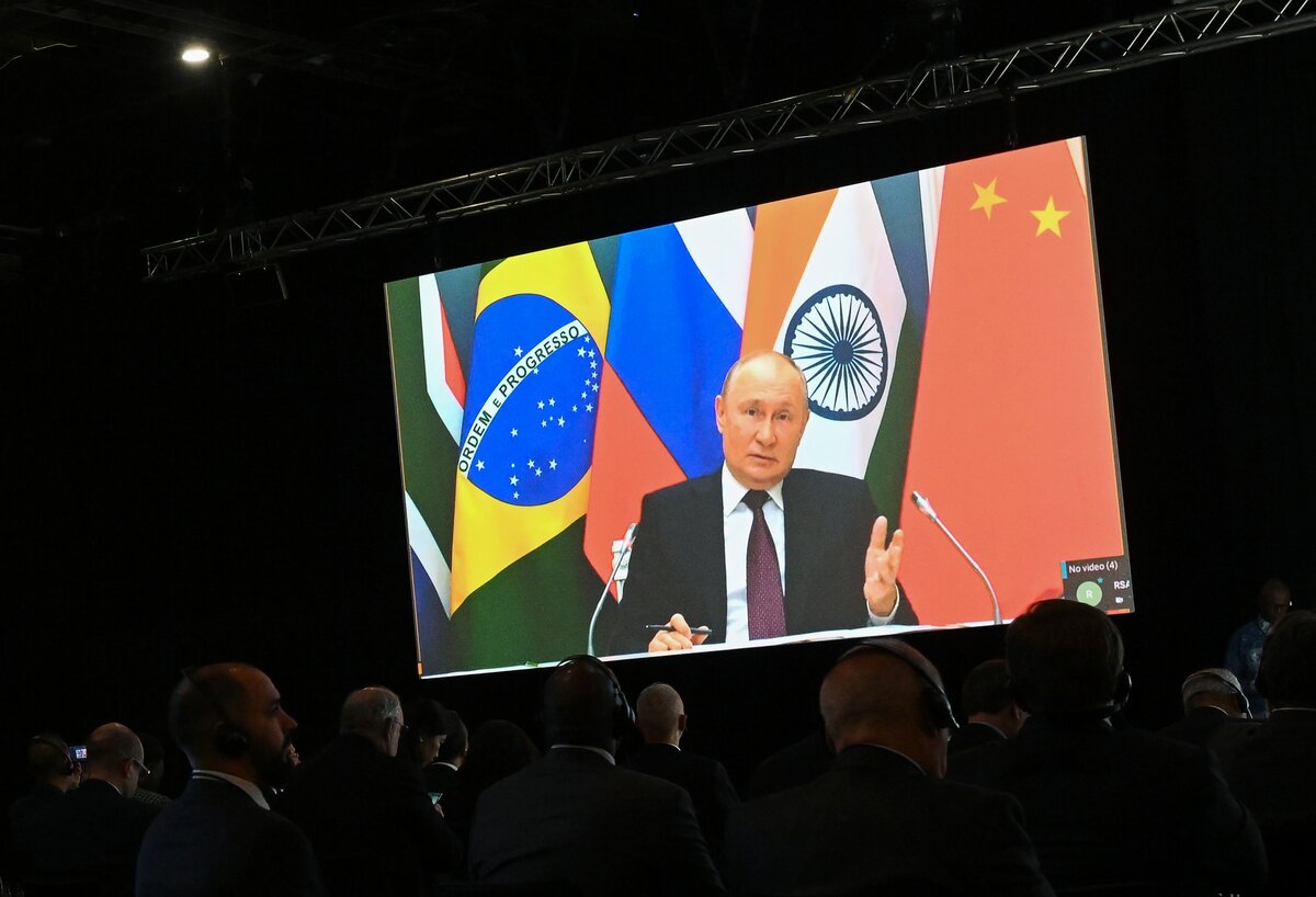     Выступление президента России Владимира Путина на саммите БРИКС / РИА Новости / Григорий Сысоев