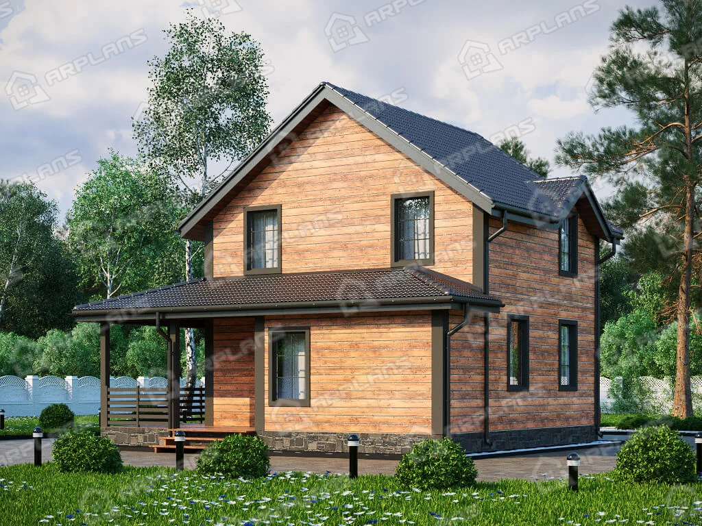 Фото 2 двухэтажного каркасного дома с мансардой. Источник arplans.ru Проект И-088