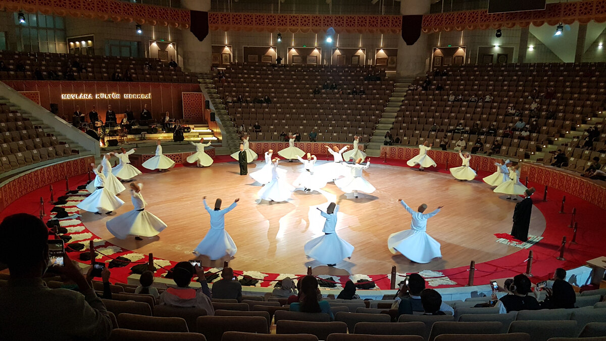 Кружащиеся дервиши знают, как раскручиваться не накручивая. Конья, Турция