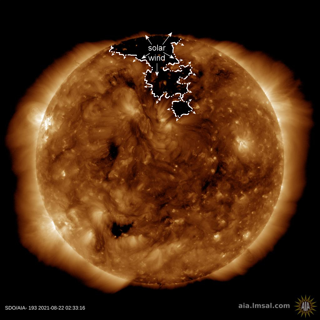 Корональная дыра по данным солнечной космической обсерватории (SDO). 