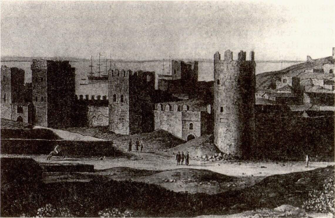 Западный фасад цитадели Каффы. Рисунок К. Кюгельхена. 1820 
