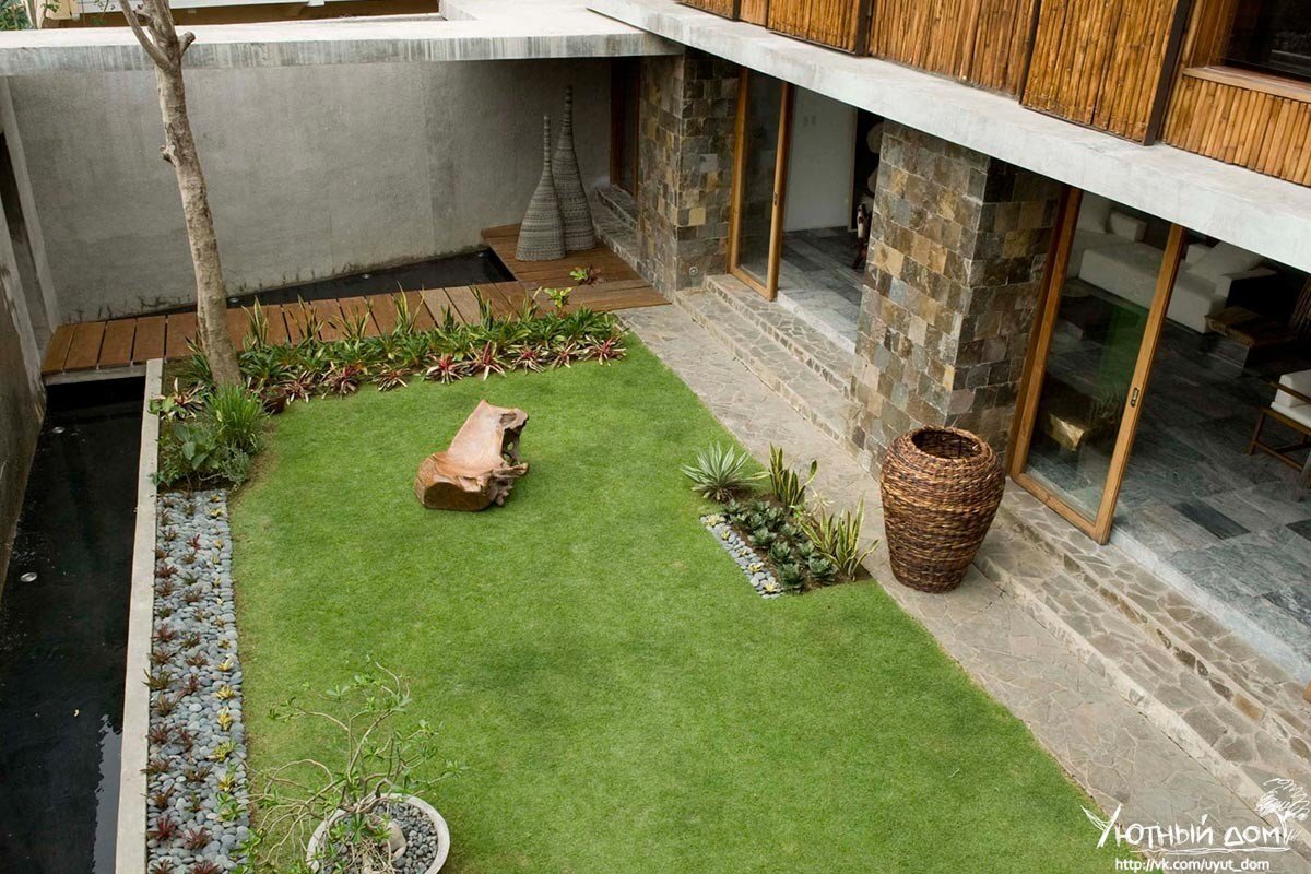 Ландшафтный дизайн двора частного дома