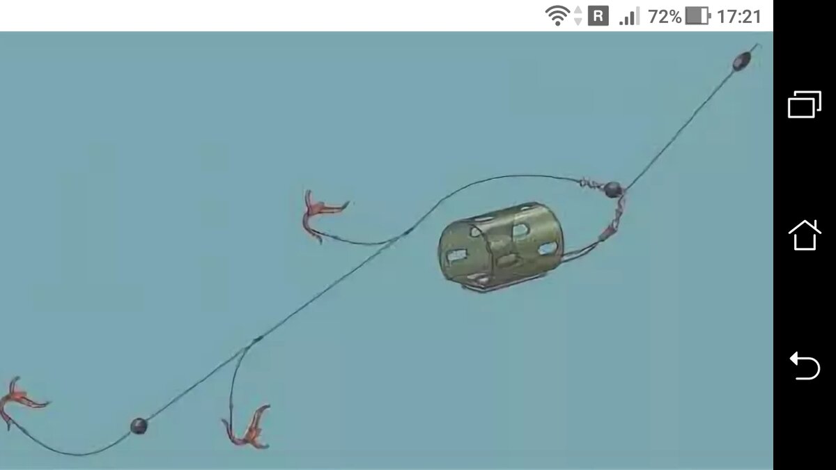 фото рисунок крепление фидерной кормушки и поводка с крючком.