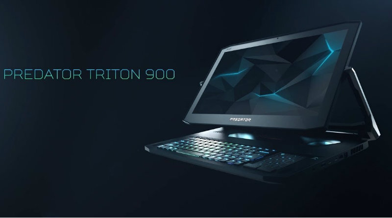 компания Acer представила игровой лэптоп Predator Triton 900. Особенностями новинки стал необычный корпус-трансформер, уникальная технология воспроизведения объёмного звука и флагманская начинка, включающая новейшую видеокарту NVIDIA GeForce RTX 2080. Одновременно была анонсирована и «младшая» модель серии под названием Predator Triton 500.Диагональ IPS дисплея составляет 17 дюймов, разрешение — 3840×2160 пикселей. В ноутбуке установлены процессор Intel Core i7 восьмого поколения и видеокарта Nvidia GeForce RTX 2080. Максимальный объем оперативной памяти может составлять 32 ГБ, а для хранения данных используется SSD-накопитель емкостью до 1 ТБ.