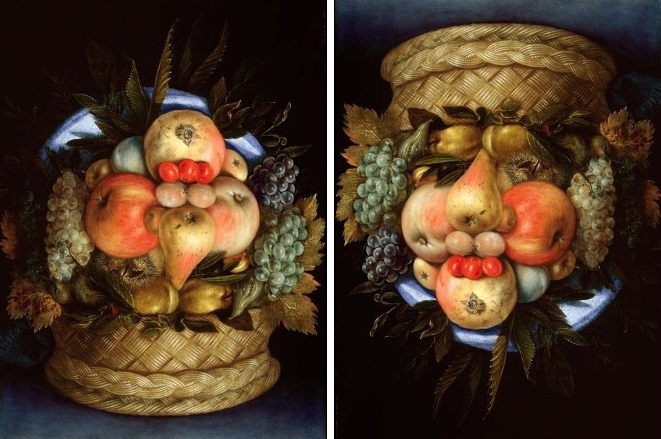 "Голова и корзина с фруктами"