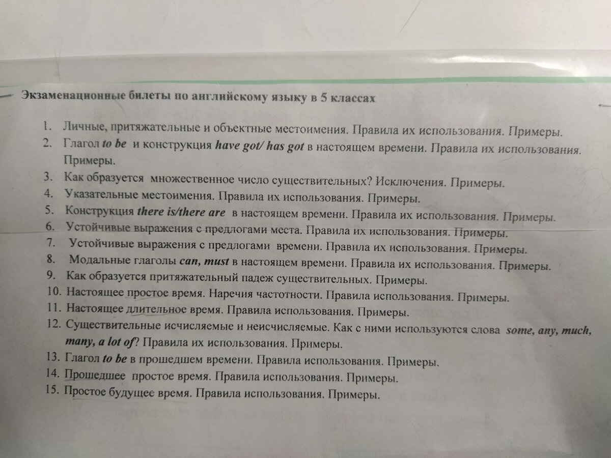 Вопросы, выданные в школе. Насколько я понимаю, это те блоки знаний, которые должны быть у сдающего ВПР 