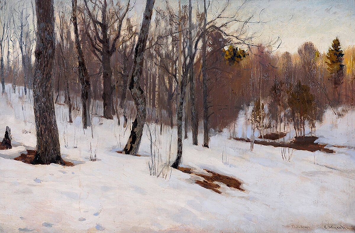 Зимний пейзаж. 1898 год. Станислав Жуковский. 