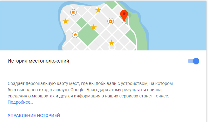 История местоположений