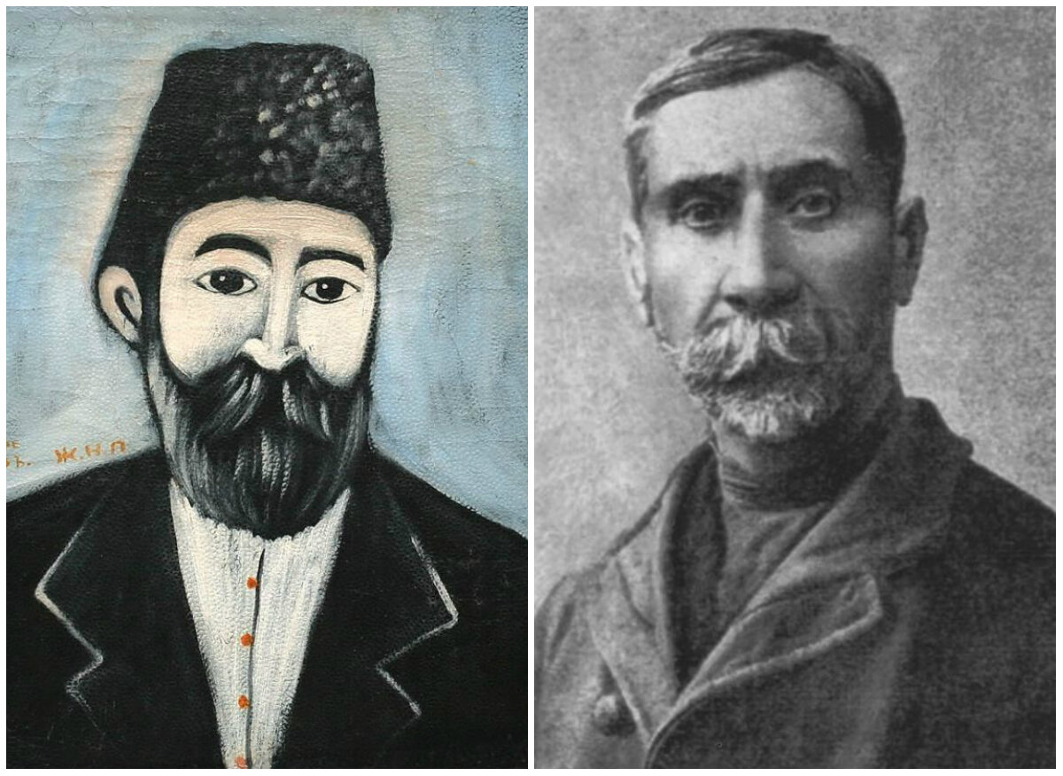 Пиросмани на автопортрете и на фото.