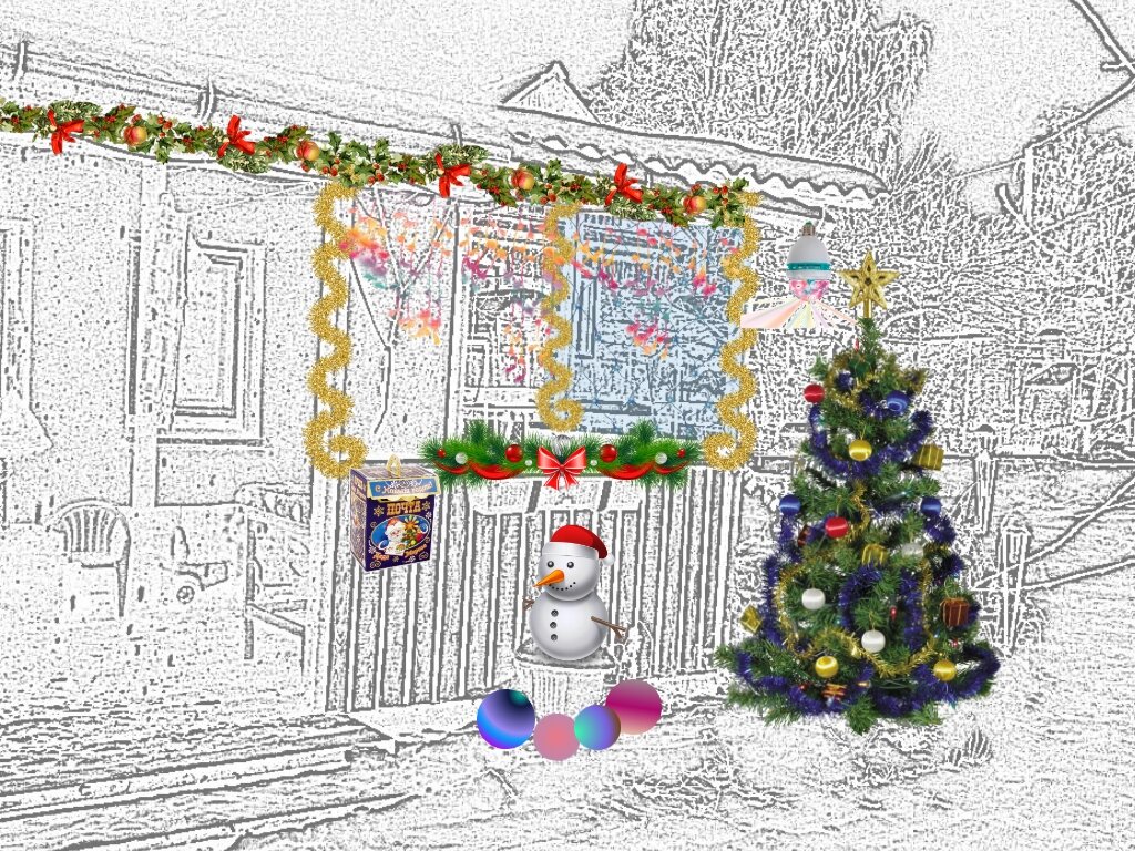 План декорации новогодней веранды