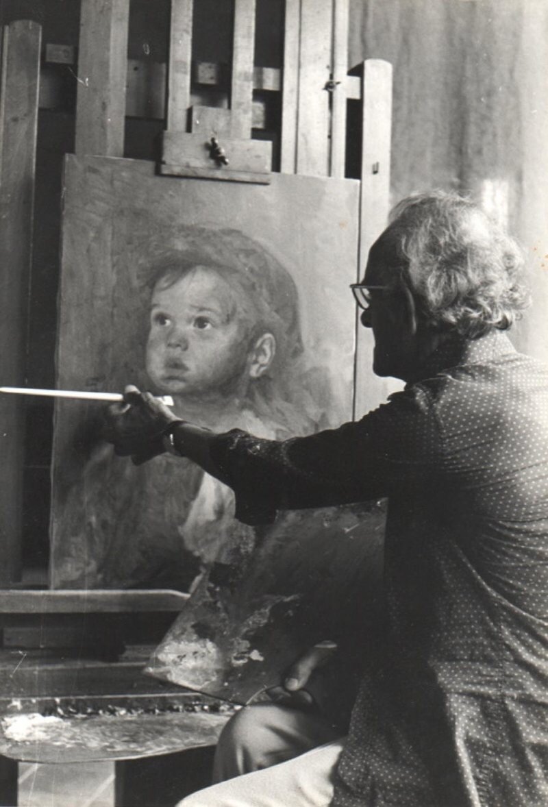 художник Джованни Браголин в мастерской