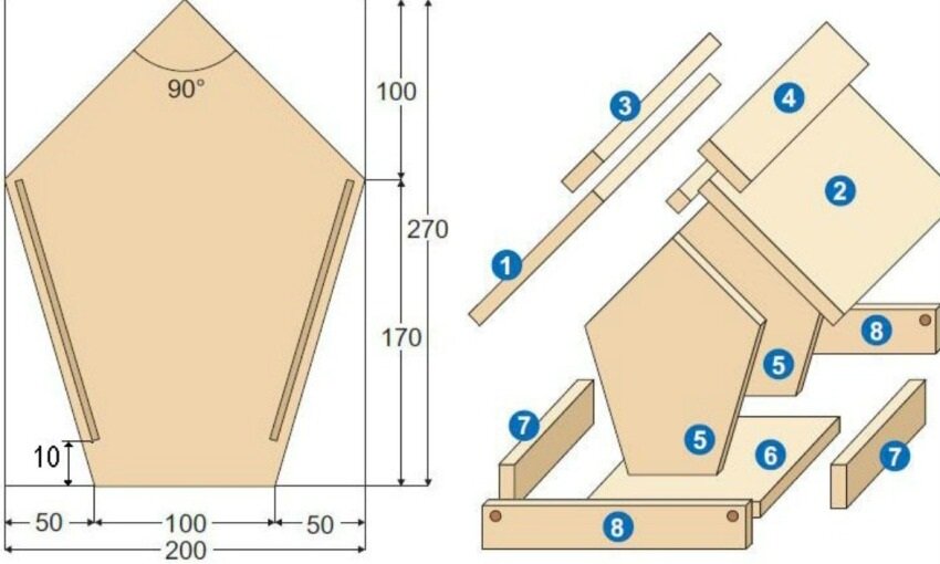 Кормушка для птиц – DXF чертеж – Drawing