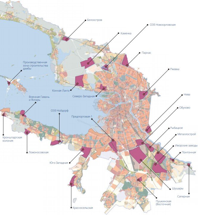 Карта промышленных объектов санкт петербурга