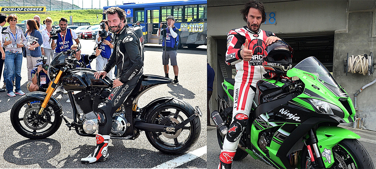 Киану тоже гоняет на Kawasaki Ninja ZX-10R и вообще любит треки