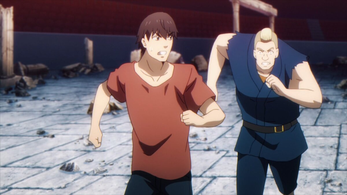 Самое неприятное для опытного бойца - это когда цель избегает прямого столкновения и за ней приходиться бегать. Дандзо нарядили в какой-то пояс с бляхой, вместо классического японского с узлом.