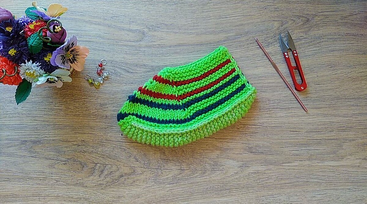 тапочки следки спицами