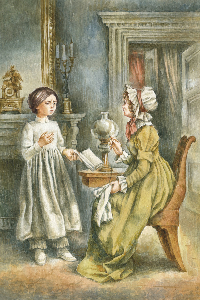                    Иллюстрация к роману "Джейн Эйр". Образ Джейн и Бесси