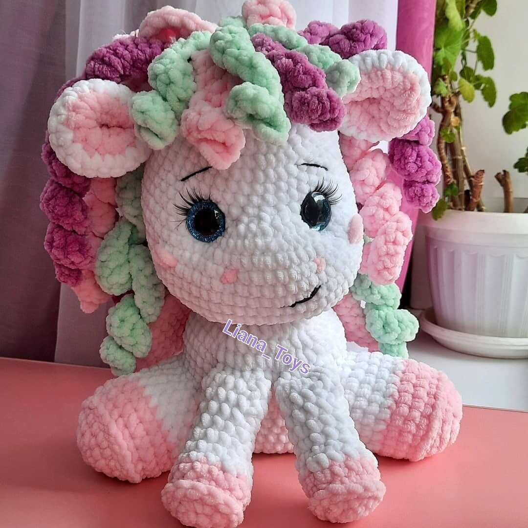 Вязаная игрушка пегасик Обнимашка