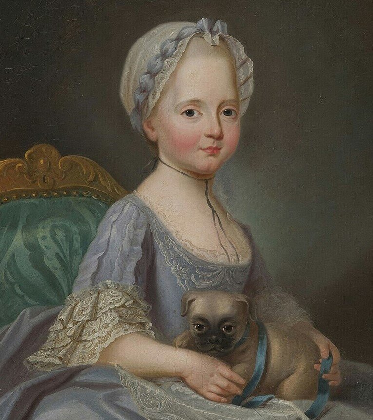 Елизавета в детстве. 1768 год. Художник Жозеф Дюкрё. 