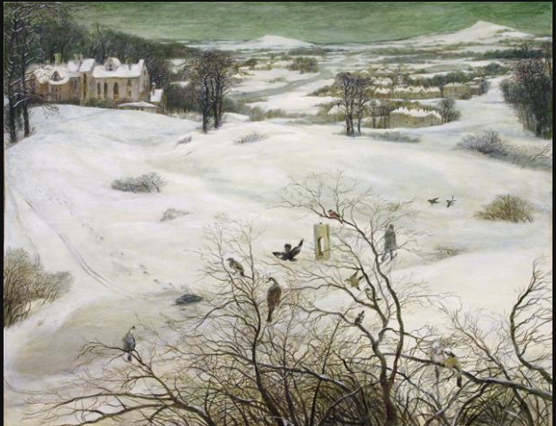 Кормушка для птиц. 2005 г. Холст, масло. 100x130 см