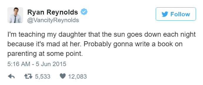 Говорю своей дочери что солнце заходит каждую ночь потому что злится на нее. Наверное, напишу книгу о воспитании когда-нибудь.