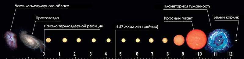 Сколько выход солнца. Жизненный цикл солнца. Жизненный цикл звезды солнца. Жизненный цикл солнца астрономия. Последовательность стадий эволюции звезды типа солнца.