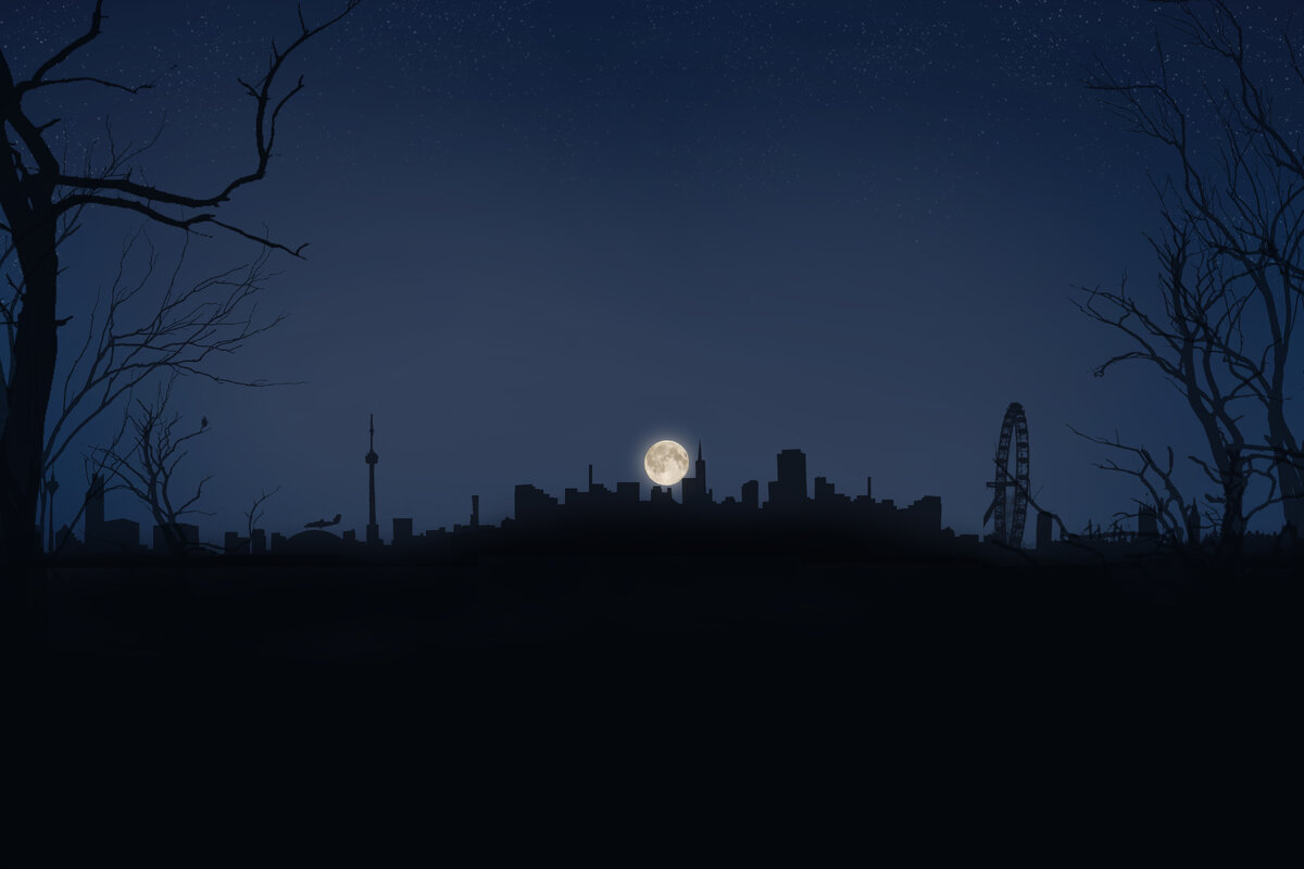 Фотограф наблюдает обыкновенную Луну