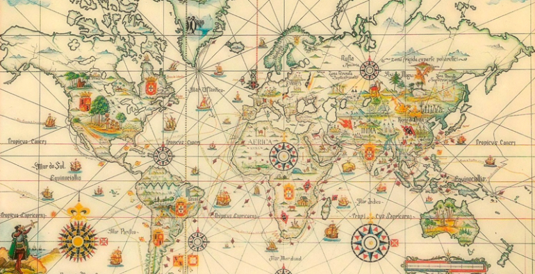  Uno de los mapas auténticos del Tratado de Tordesillas.  Foto: Historia del Mundo 