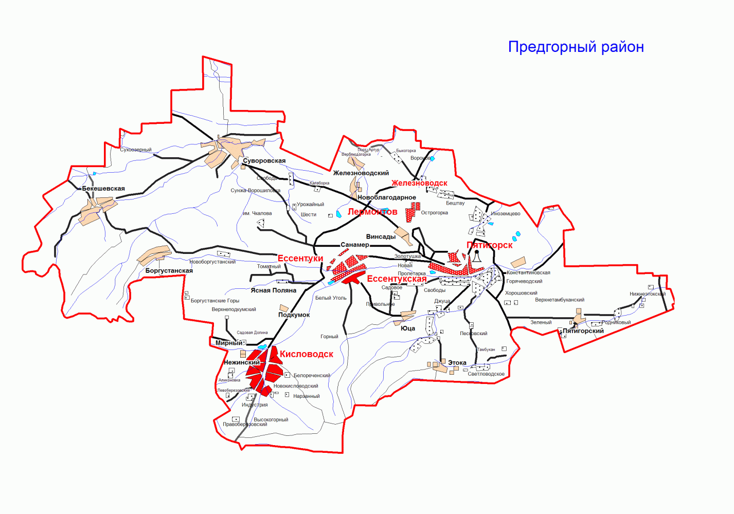 Карта кочубеевского района