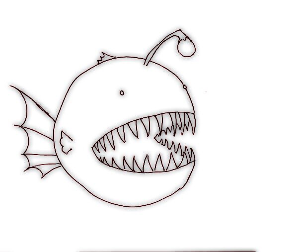 Рисунок глубоководного удильщика