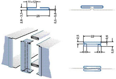    Питтсбургский фальц (шов) – способ производства воздуховодов прямоугольного сечения, в особенности прямых участков и фасонных деталей, по-другому называемый “Американкой”.-10