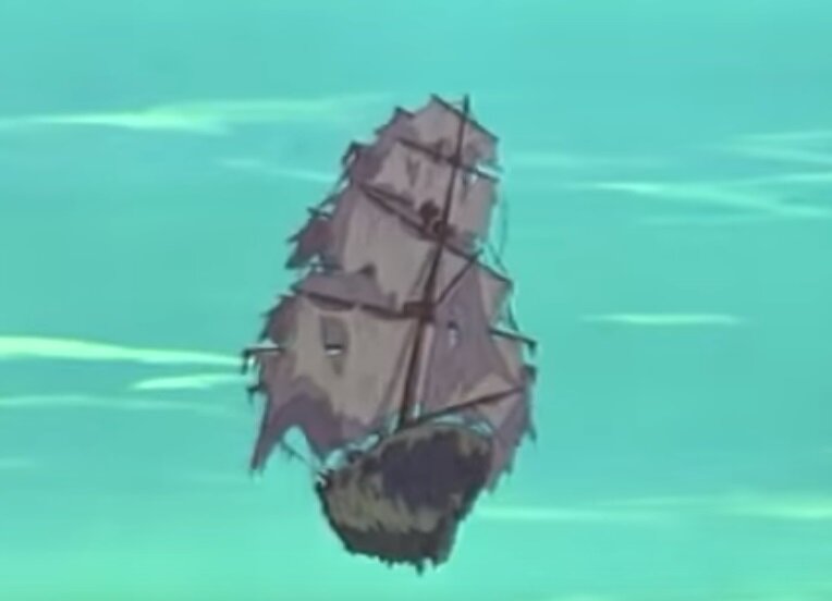здесь и далее кадры из мультфильма “Корабль-призрак” Япония, кинокомпания “Тоэй”, 1969. Режиссер: Хироси Икэда, авторы сценария: Хироси Икэда, Масаки Цудзи, композитор Такао Онодзаки